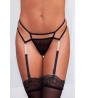 Thong with integrated suspender belts