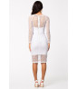 White fishnet effect dress