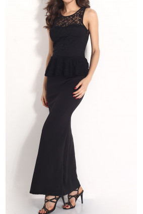 Black evening dress with lace