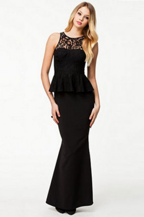 Black evening dress with lace
