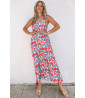 Multicolored maxi dress with abstract print