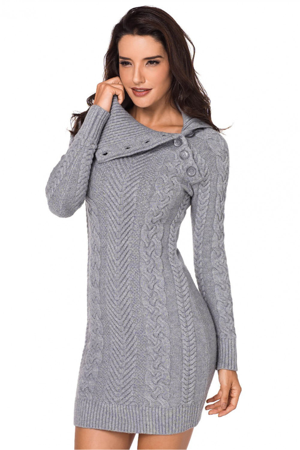 Gray sweater dress