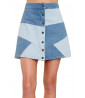 Short patchwork denim skirt