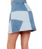 Short patchwork denim skirt
