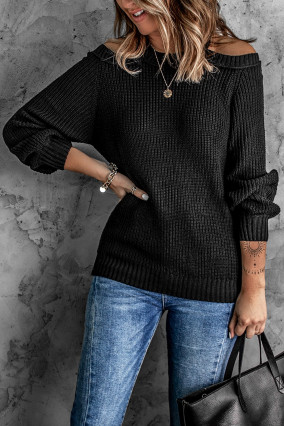 Black off-the-shoulder sweater