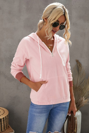 Pink hooded sweater