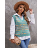 Sleeveless sweater with tribal pattern