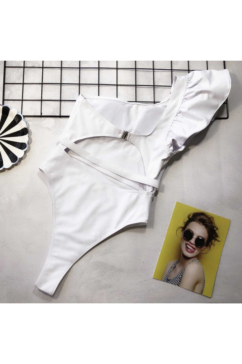 Swimsuit & Beachwear - White one-piece swimsuit