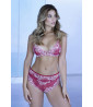 Red 2-piece set with white embroidery and lace