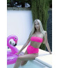 Bikini a fascia rosa fluo