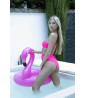 Neon pink bandeau bikini