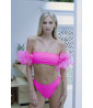 Fuchsia frilly two-piece swimsuit