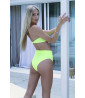 Neon yellow bandeau bikini