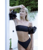 Black frilly 2-piece swimsuit