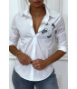 Chemise blanche à manches longues avec imprimé - 5