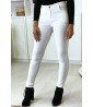White slim pants with python pattern