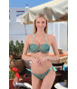Turquoise fishnet effect bikini