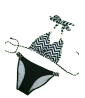 Black and white 2-piece swimsuit