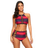 Red and black 2-piece swimsuit