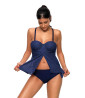 Blue tankini with veil on the stomach