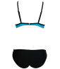 Blue and black 2-piece swimsuit