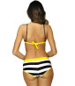 Yellow, black and white 3-piece swimsuit