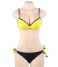 Yellow, black and white 3-piece swimsuit