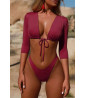 2-piece swimsuit with 3/4 sleeves
