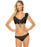 Black 2-piece swimsuit with frills