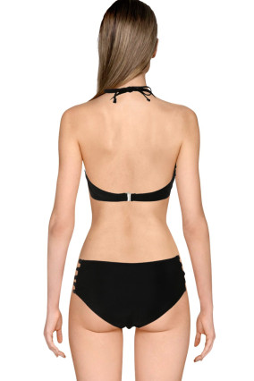Black and gold 2-piece swimsuit