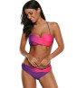Bikini viola e rosa con fascia