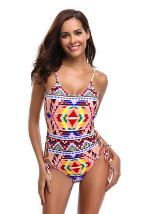 Multicolored one-piece swimsuit