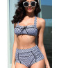Black and white gingham 2-piece swimsuit