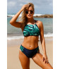 Blue 2-piece swimsuit with print