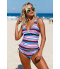 Pink and blue tankini