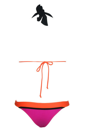 Orange and pink triangle swimsuit