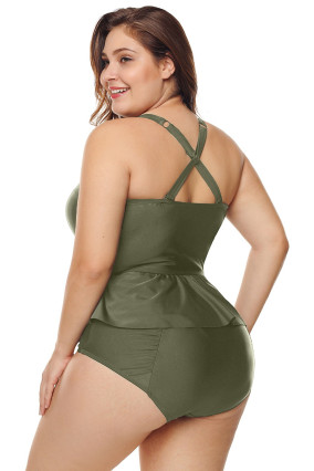 Bikini verde de cintura alta