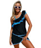 Black and blue tankini swimsuit