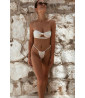 White 2-piece high-cut swimsuit