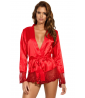 Red long-sleeved negligee