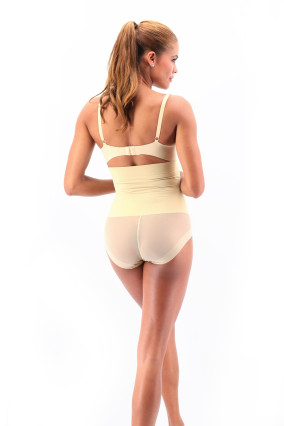 Culotte taille haute beige voile douceur