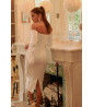 Long white strapless dress