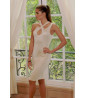 Champagne colored satin effect dress