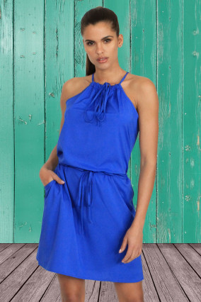 Short cut blue dress