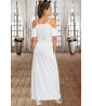 Long white lace dress