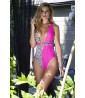 Leopard and Pink one-piece swimsuit