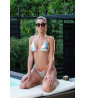 Bikini Argenté avec liens transparents - Maillots de bain sexy
