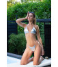 Bikini Argenté avec liens transparents