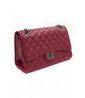 Burgundy quilted bag with black detail