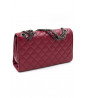 Burgundy quilted bag with black detail